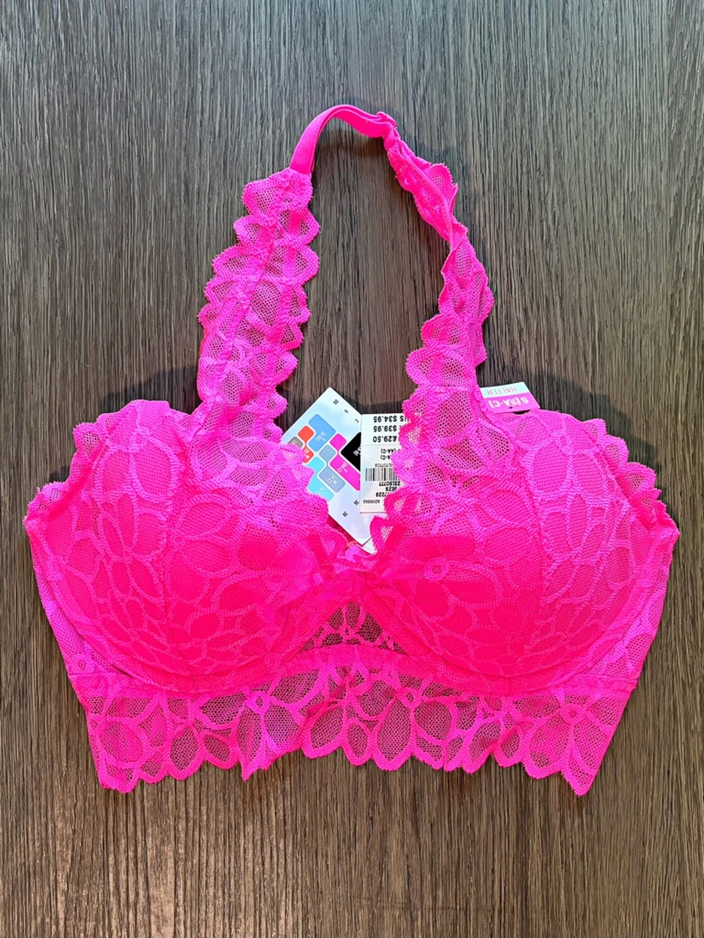 NWT PINK Victoria’s Secret Hot Pink Lace Bralette